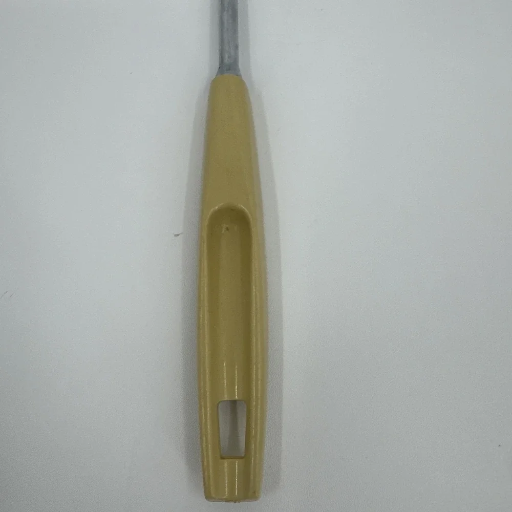 vintage Ekco pastel yellow handle Chrome Plate serving fork meat‎ fork Utensil